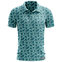 Thumbnail for Rickie Flowers | Blue Floral Golf Polo for Men