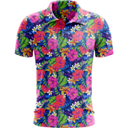 The Bogey Bouquet men's golf polo front view