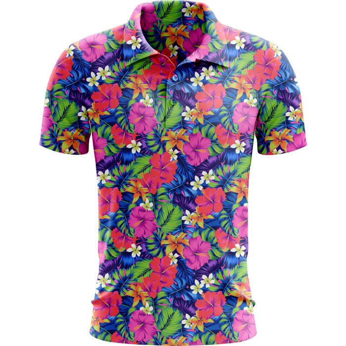 The Bogey Bouquet men's golf polo front view