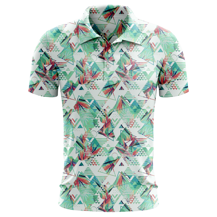 Birdies of Paradise men's golf polo front view