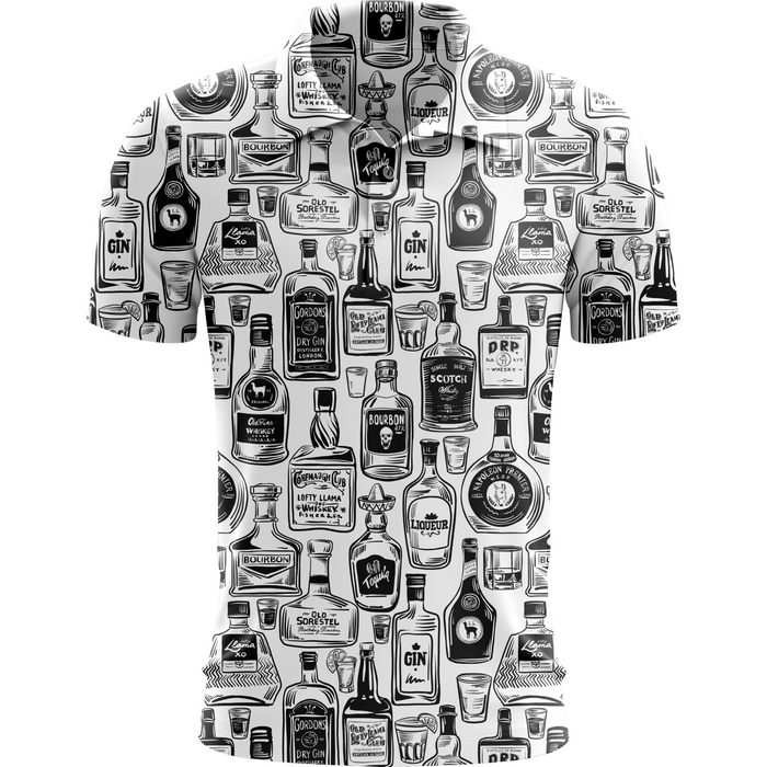 In the Drink men's golf polo front view