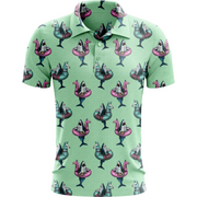In the Shark Tank men's golf polo front view