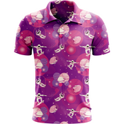 Spaced Out men's golf polo front view