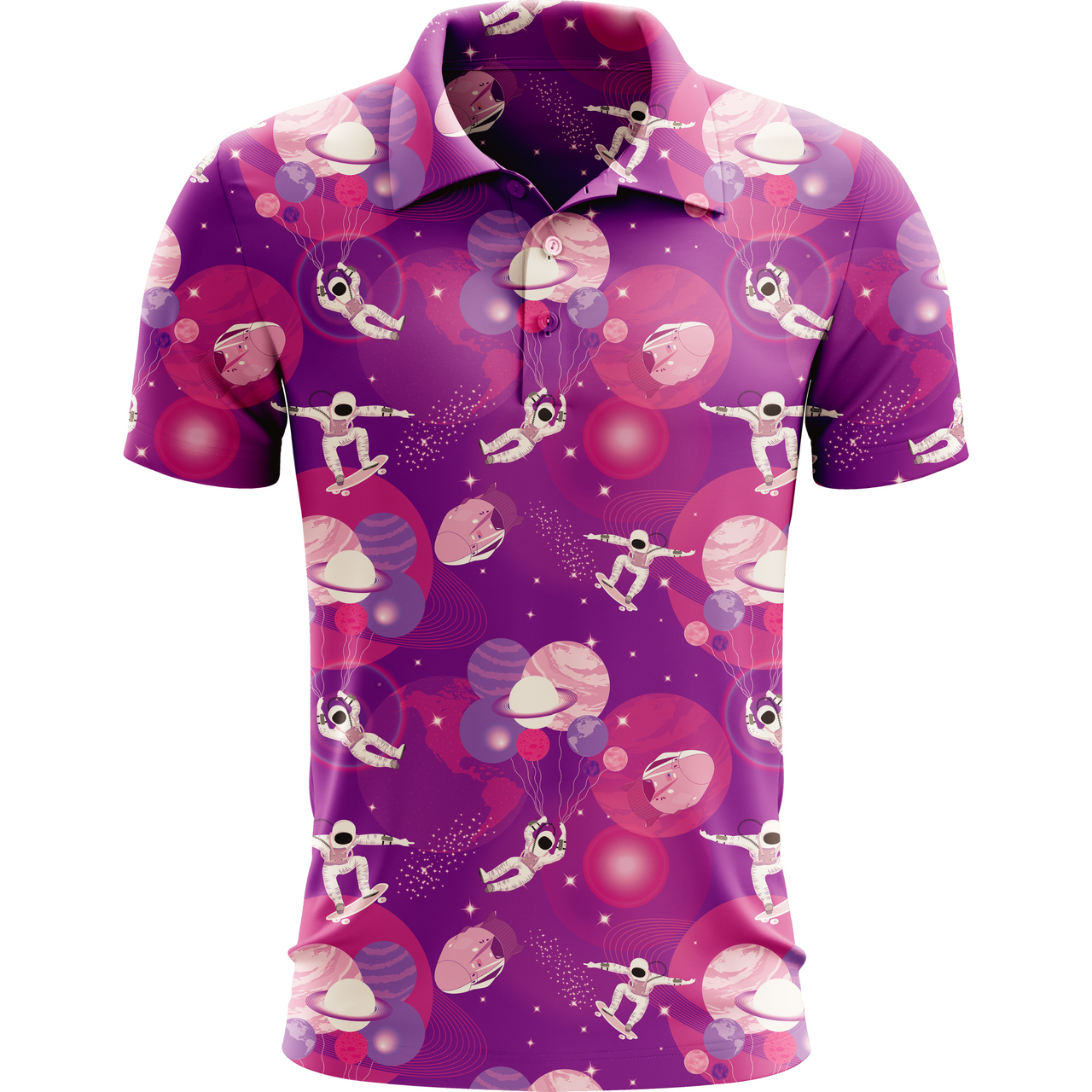 Spaced Out | Fun Space/Astronaut Golf Polo for Men